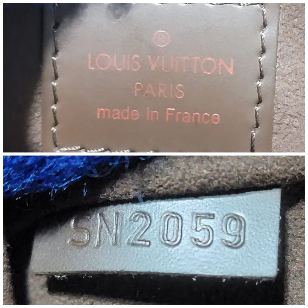 LOUIS VUITTON Damier Ebene Pochette Saint Louis Clutch Bag Brown
